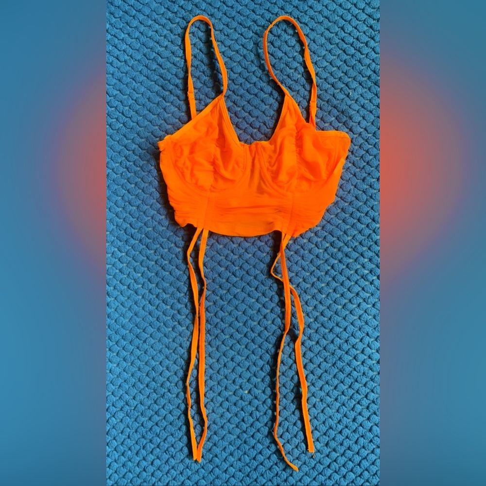Mesh Orange Crop Top